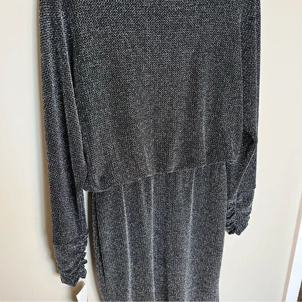 Jessica Howard Metallic Threaded Long Sleeve Cocktail Dress - Picture 5 of 11
